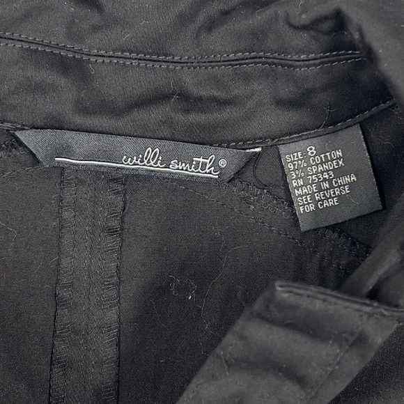 WILLI SMITH Black Shirt Dress Belted Utility Style Short Sleeve Women Size 8 - Picture 3 of 7